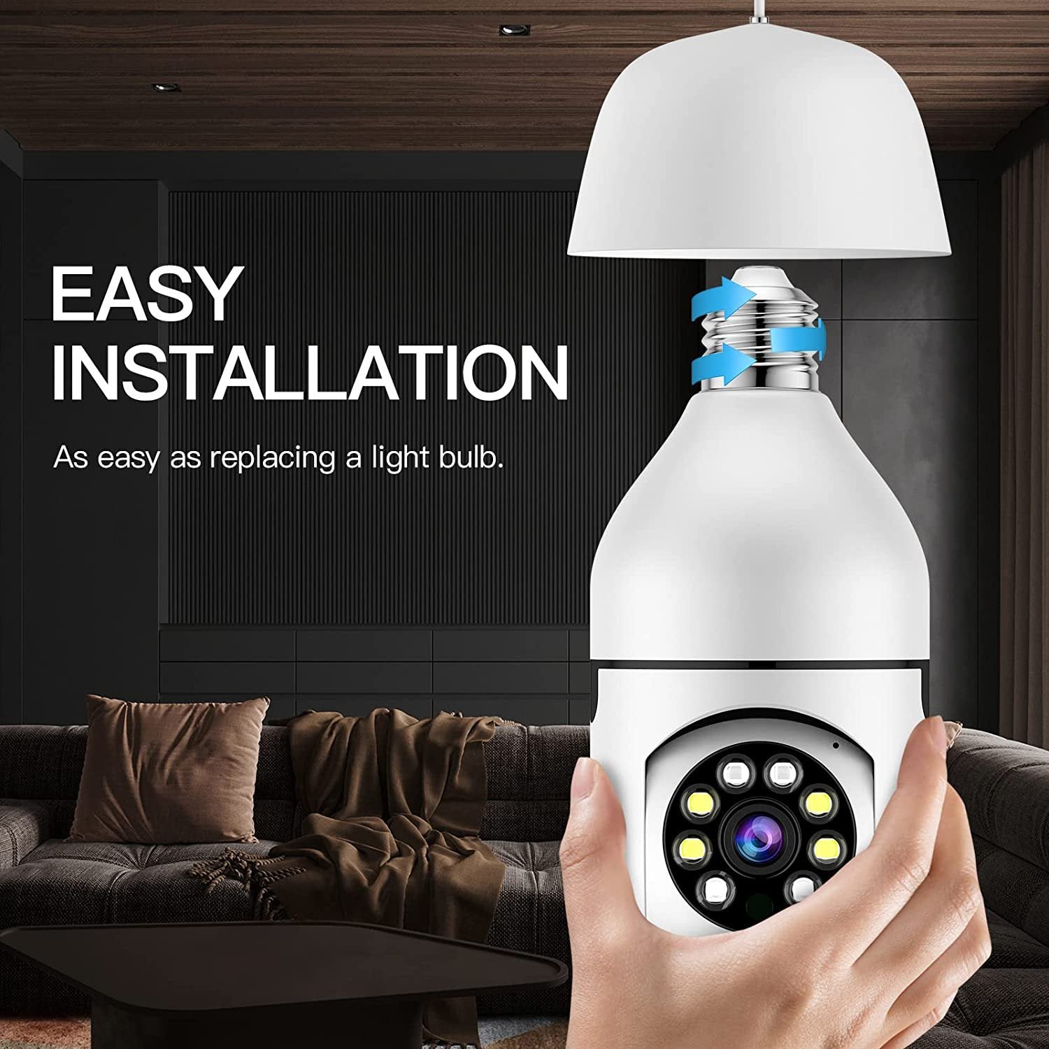 360° Panoramic WiFi IP Camera E27 Light Bulb 1080P HD Wireless Security Camera