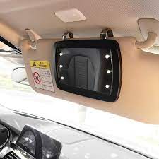 Car Sun Visor Makeup Mirror Clip with Touch Control LED Lights